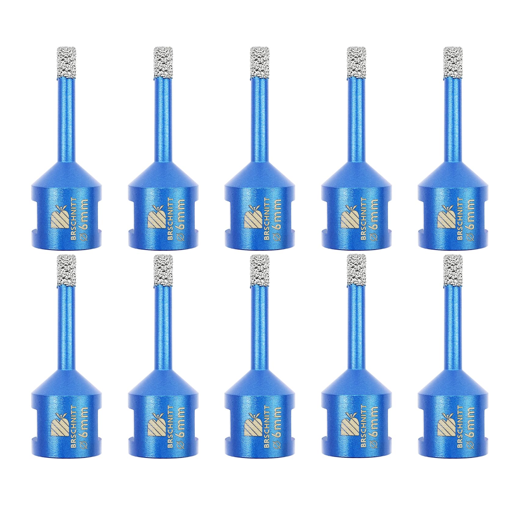 Broca M14 para azulejos de diamante, corona de 6 mm, 10 brocas de diamante M14 para porcelana, cerámica, mármol, granito, piedra