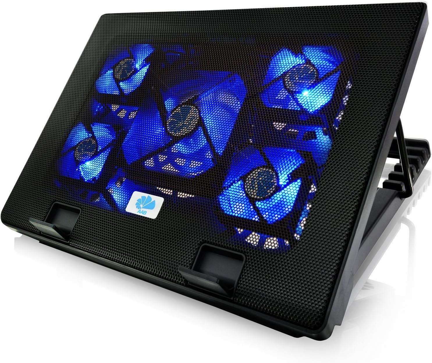 AABCOOLING NC74 Laptop Cooling Tray with 125mm Fan, Adjustable Tilt and Blue Backlight, Laptop