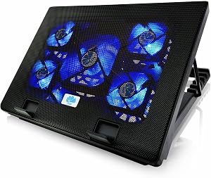 AABCOOLING NC71 Notebook Cooling Base, Laptop Stand, USB PC Fan, Laptop Stand with 5 Fans
