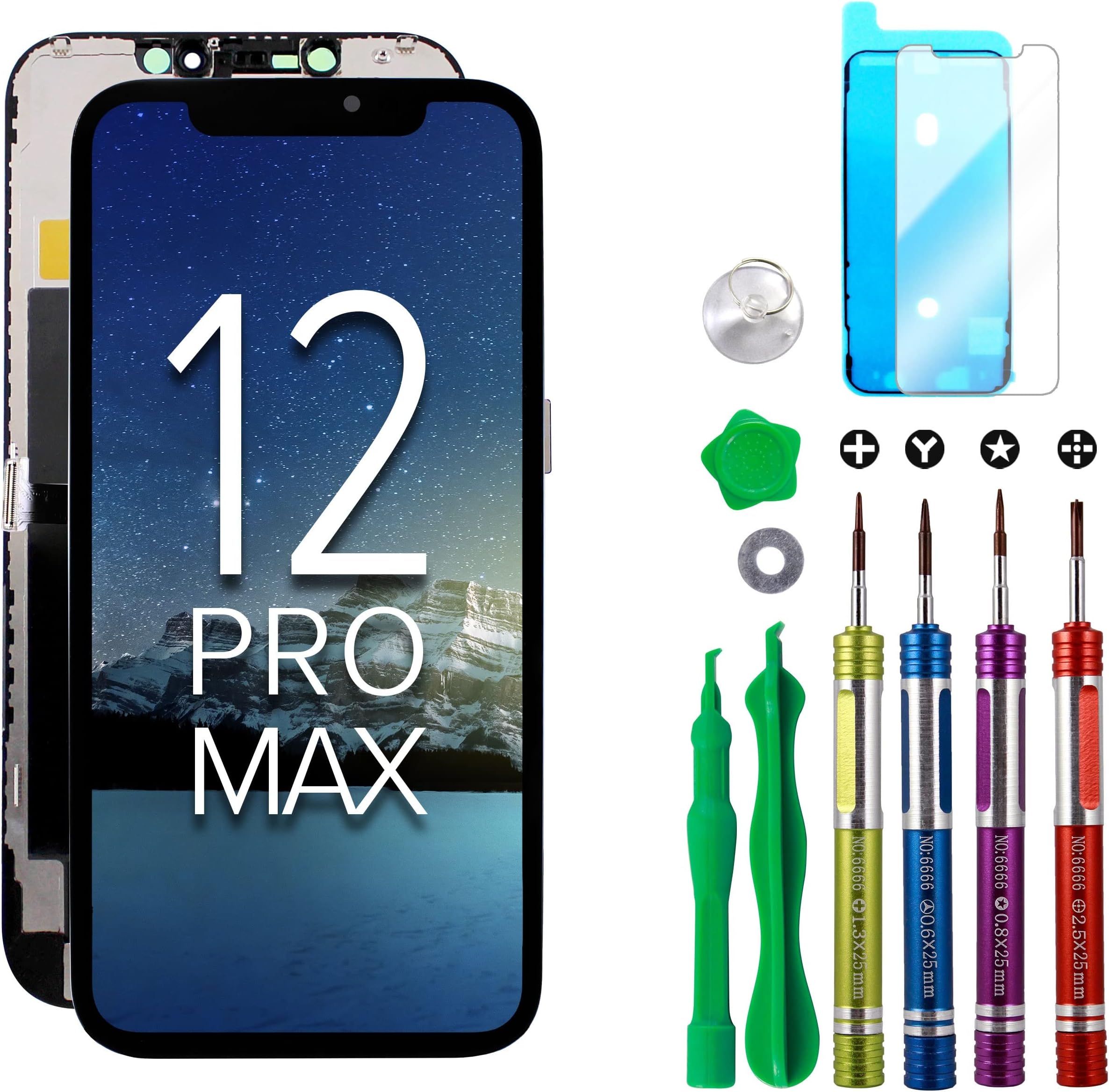 Ace Tech CellularLCD Screen Replacement for iPhone 13 6.1 inch (A2482, A2631, A2634, A2635, A2633) Touch Screen Repair Kit with Tool Set Display Digitizer Frame Assembly