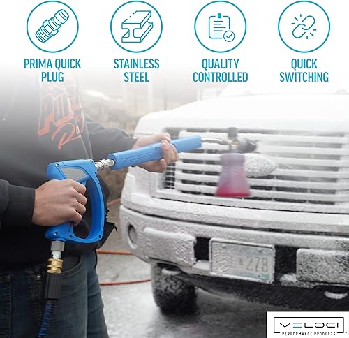 Miniatura 14 de Veloci Prima - Enchufe de acoplamiento rápido hembra NPT de acero inoxidable de 3/8 pulgadas para accesorios de hidrolimpiadora de presión