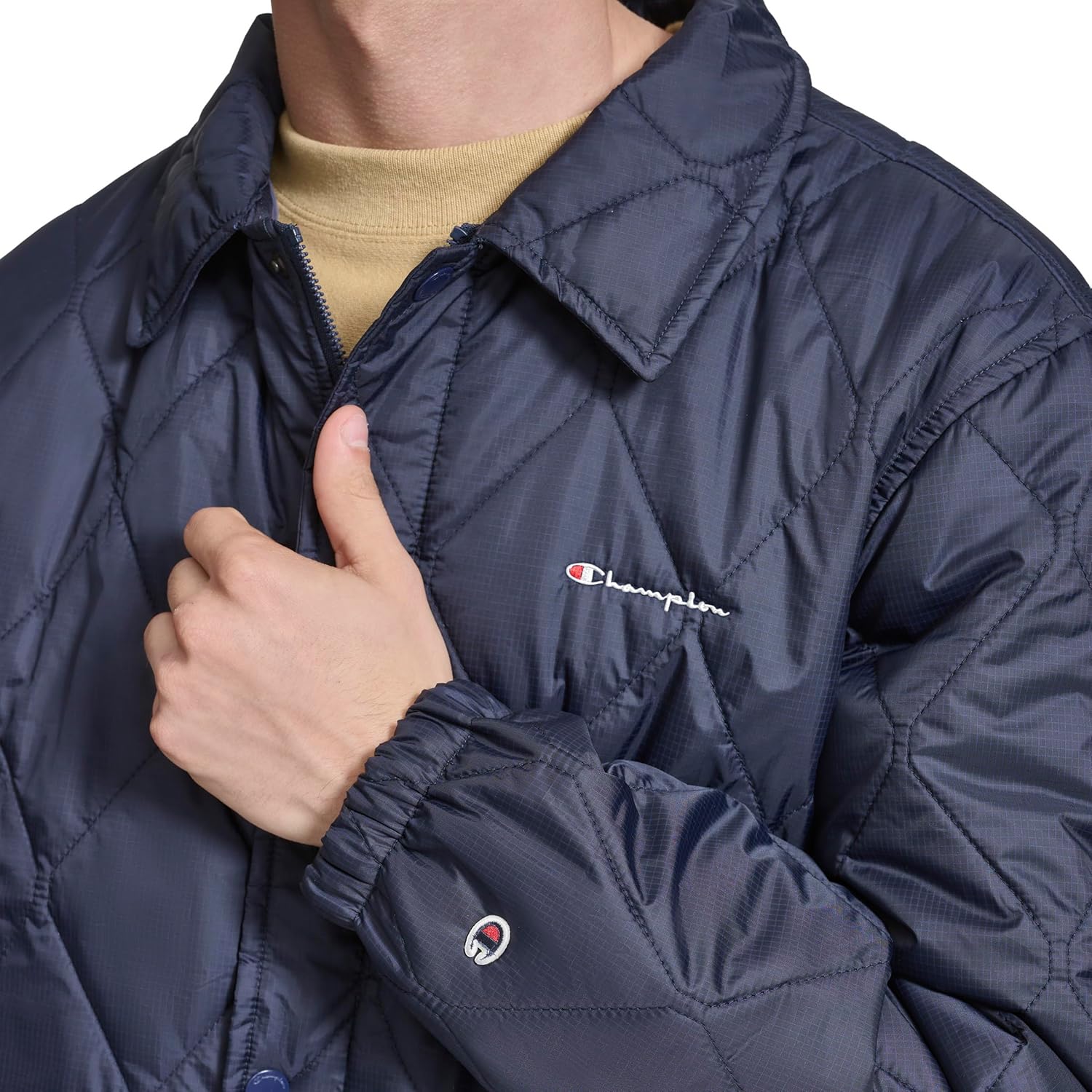 Champion mens Diamond Quilted Active Coaches Jacket - Image 4