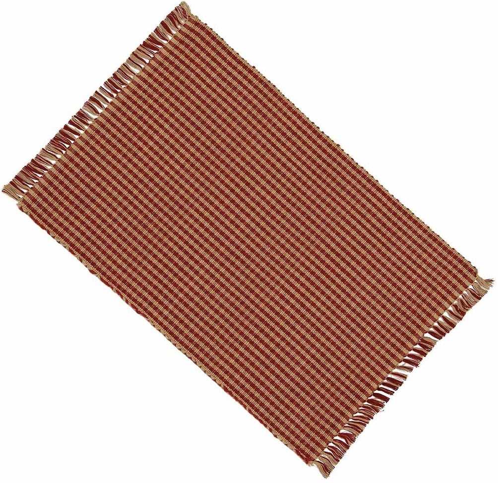 Home Collection by Raghu Newbury Gingham Barn Red Placemat, 14 by 18" Set of 6