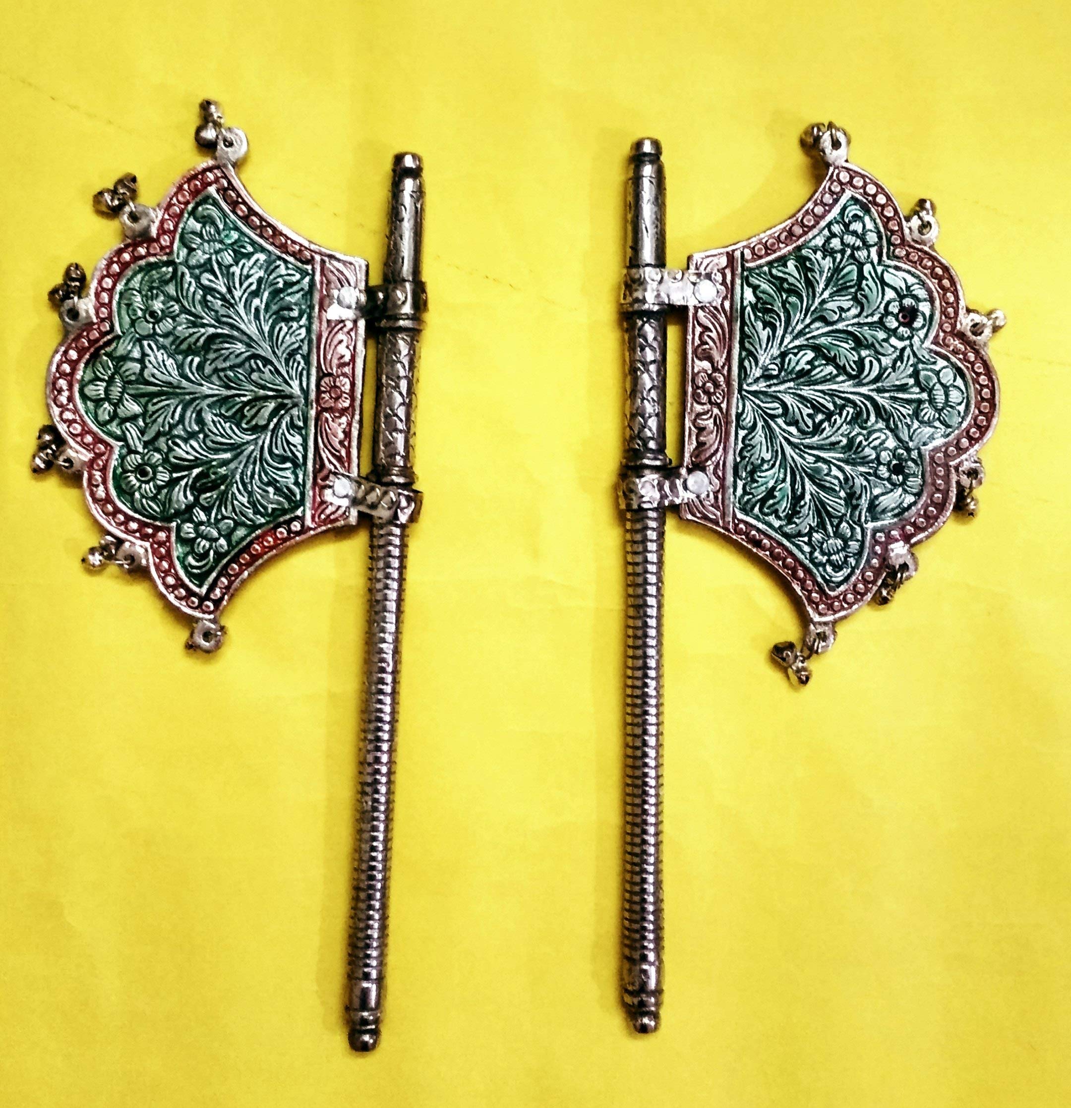 SAARTHI Metal Beaded Laddu Gopal Fan (Multi)