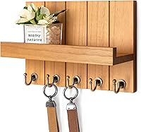 Vista 18 de Rebee Vision Soporte de Pared para Llaves de Madera de Acacia – Soporte para Llaves Estilo Granja para Pared y Organizador de Correo con Estante
