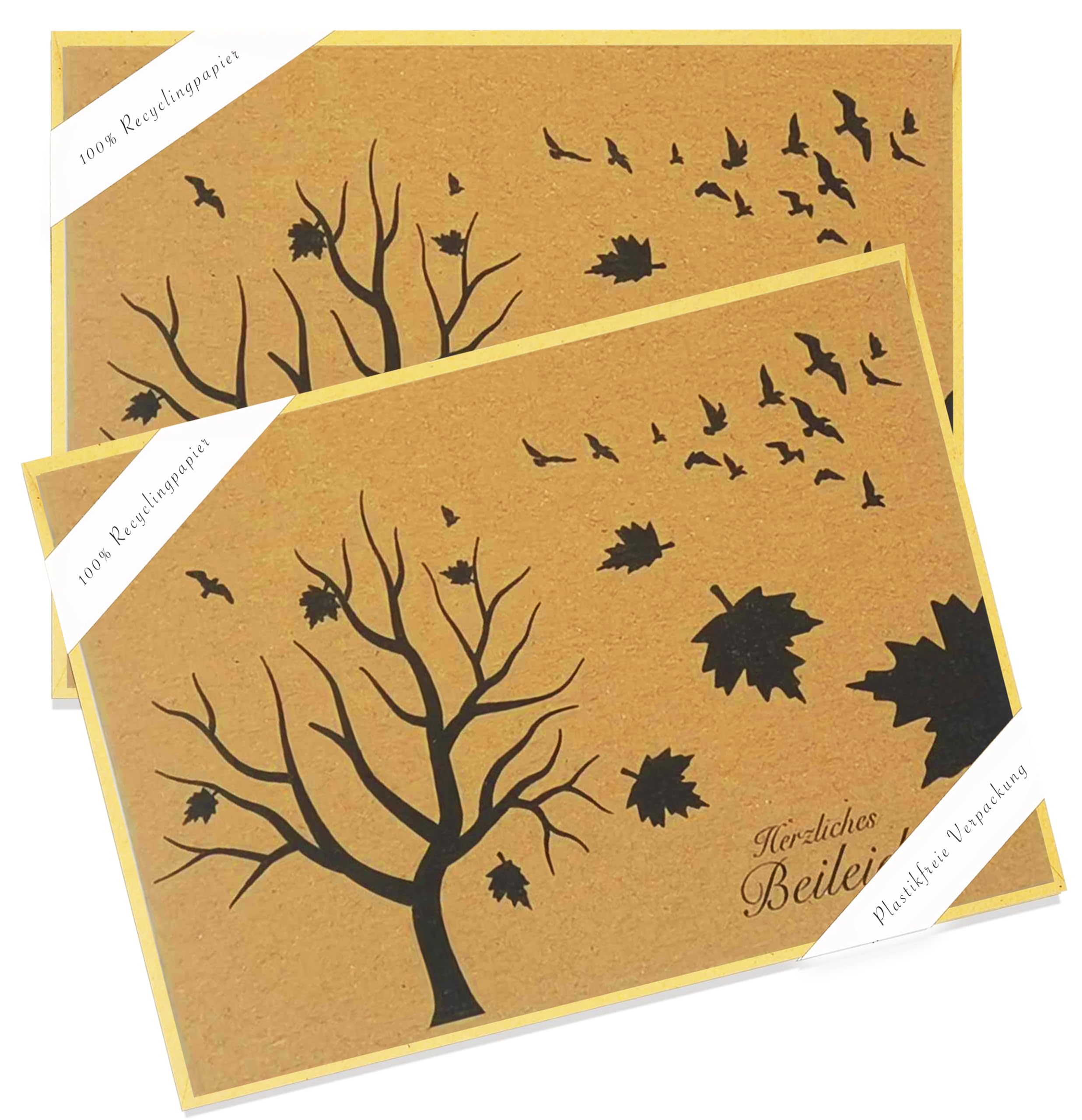Trauerkarten Set Mit Umschlägen – 40 Stück, Aquarell-Design | Kondolenzkarten Mit Platz Für Persönliche Worte