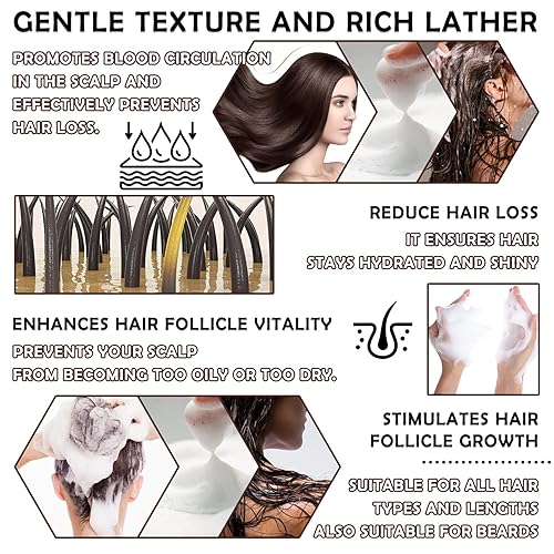 Miniatura 4 de 3 barras de champú para oscurecer el cabello, barra de champú oscuro para cabello gris, jabón de champú para hombres y mujeres