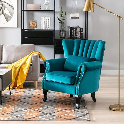 Miniatura 25 de Sillas de lectura Accent Midcentury - Sofá esquinero moderno y cómodo con respaldo copetudo para sala de estar, dormitorio, sala de recepción,