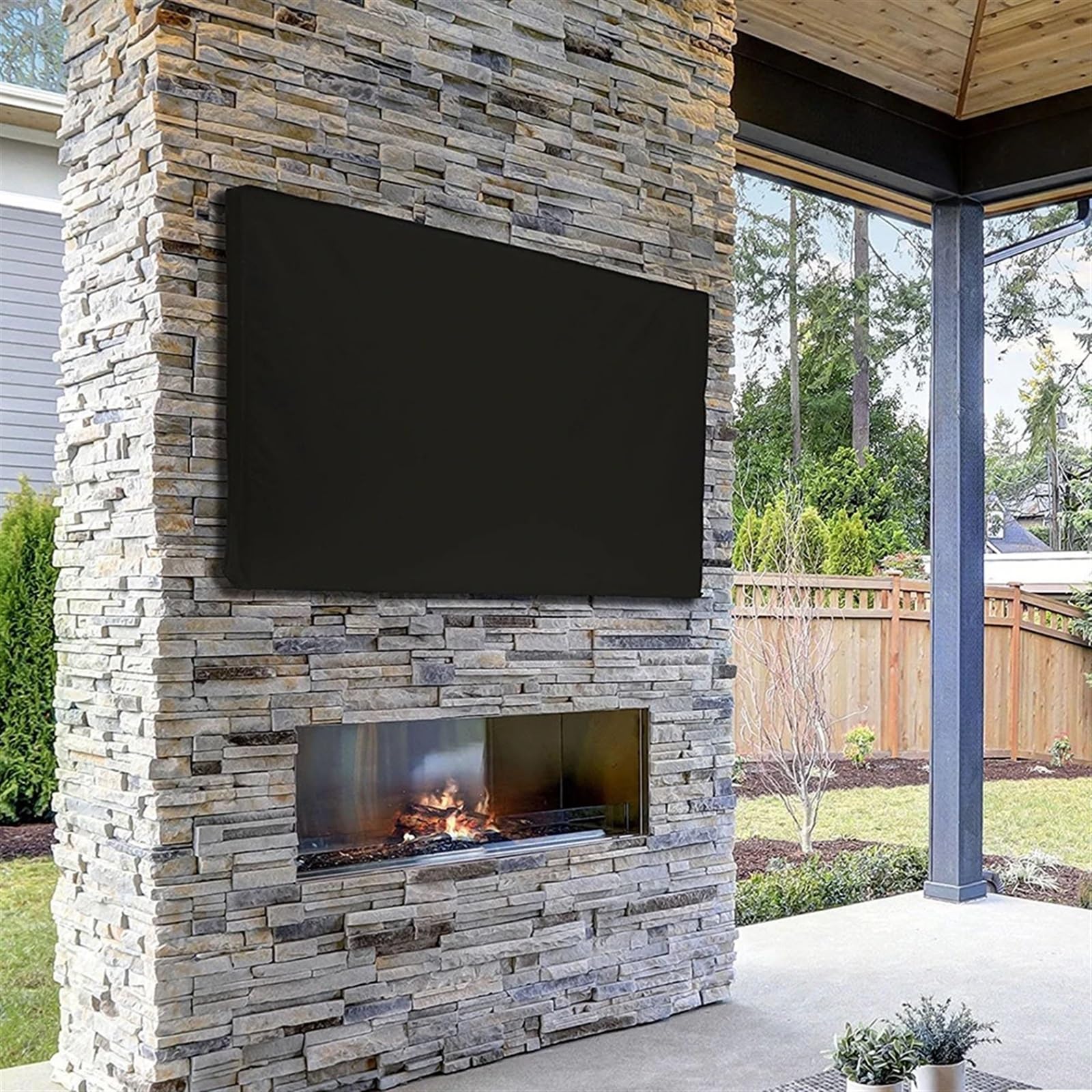 Funda para TV Cubierta de TV for exteriores con parte inferior, tela microfibra resistente a la intemperie y al polvo, protectores for Patio, 42 ", 46", 48, 50" 52"(29x46.5x5in(73x118cm)