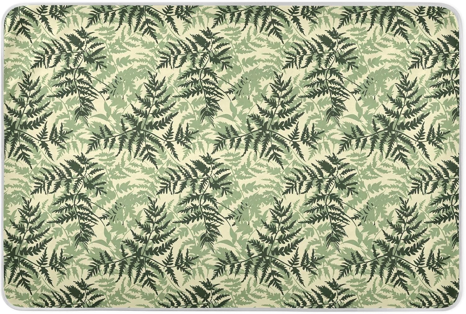 Old Slow Style Fern Green Leaf Extra Large Resuable Bed Underpads Waterproof Washable Sheet Cover Underpads Cute Cool Pad Liner for Infant Toddler , 52" L x 34" W
