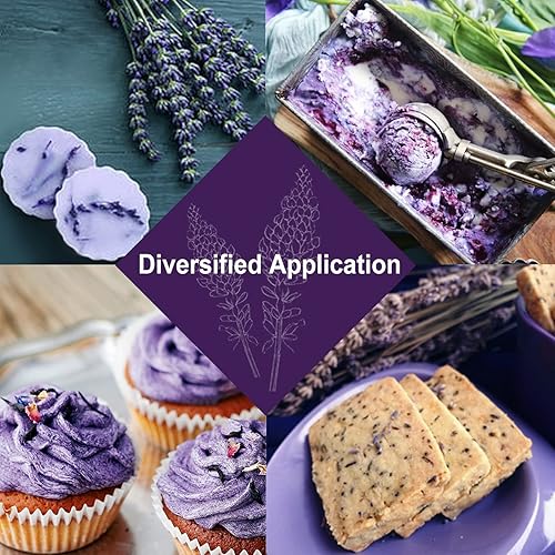 Miniatura 4 de TEARELAE - Flores de lavanda secas de primera calidad - Grado superior 5A - Flores comestibles 100% naturales capullos de lavanda secos culinarios -