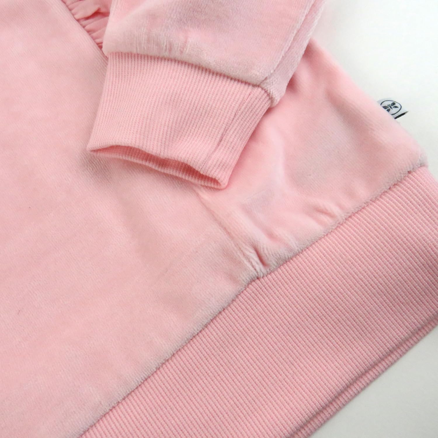 HonestBaby Baby Girls' 2-piece Velour Ruffle Front Sweatsuit 100% Organic Cotton for Infant Baby Girls