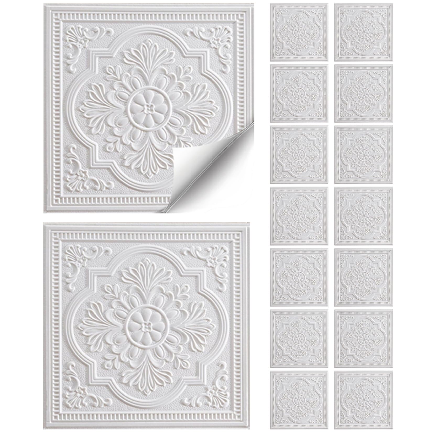Baldosas de techo impermeables y decorativas de espuma con instalación autoadhesiva limpia