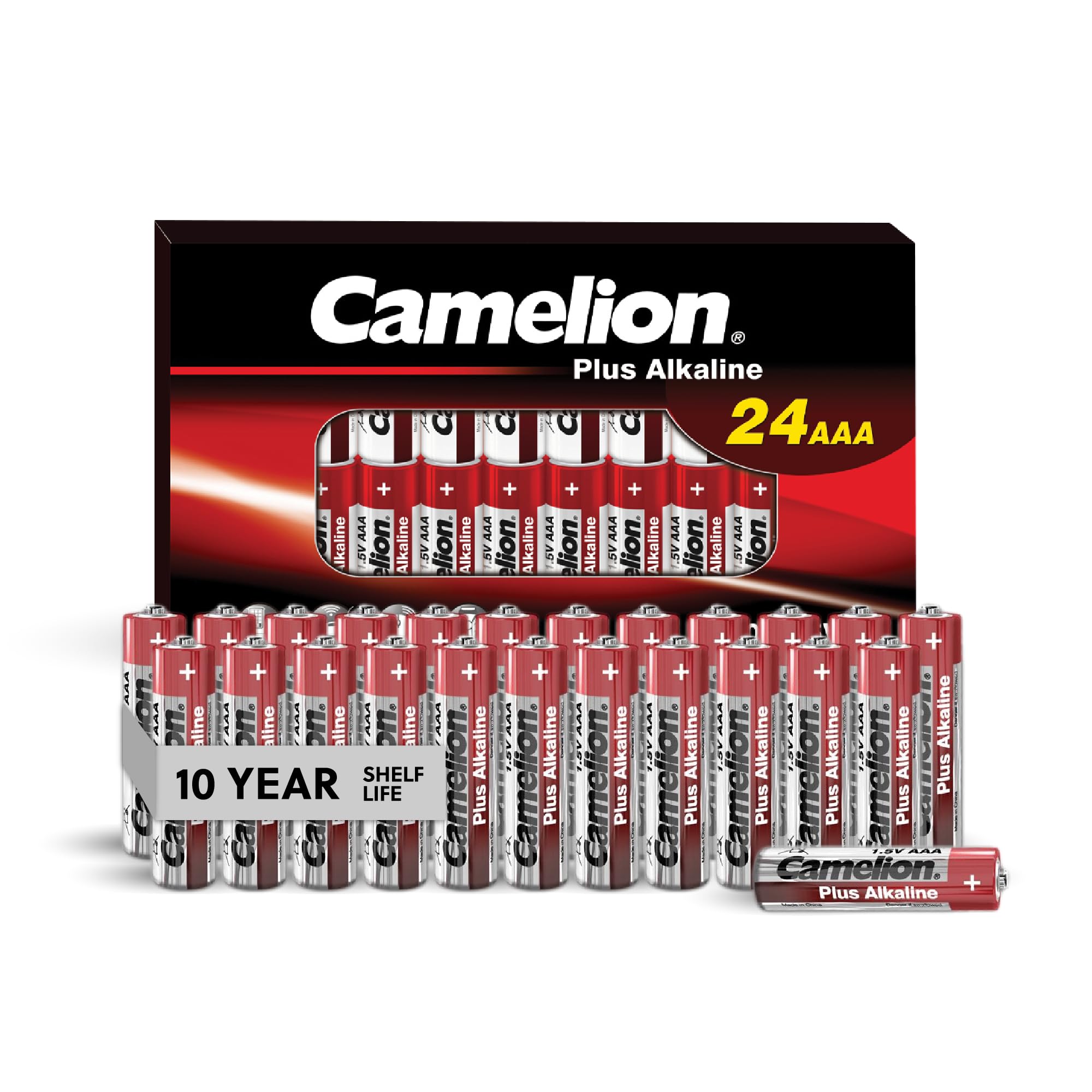 Camelion 24 Count Pack AAA - High Performance Premium Long Lasting Alkaline Batteries, Leakproof Triple AAA 1.5v Batteries, 10 Year Shelf Life, Ultra Long Lasting AAA Battery