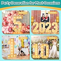 Vista 7 de Letras iluminadas de marquesina de 4 pies, letra grande de marquesina para decoración de fiestas, letras de mosaico grandes, letras iluminadas