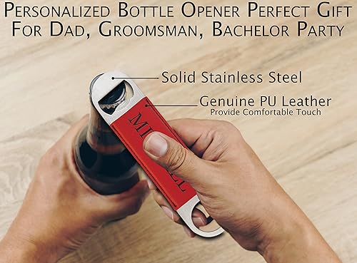 Miniatura 3 de Abrebotellas de acero inoxidable con grabado personalizado, estilo remo, abrebotellas de cerveza de pub personalizado, regalo para padrinos de boda,