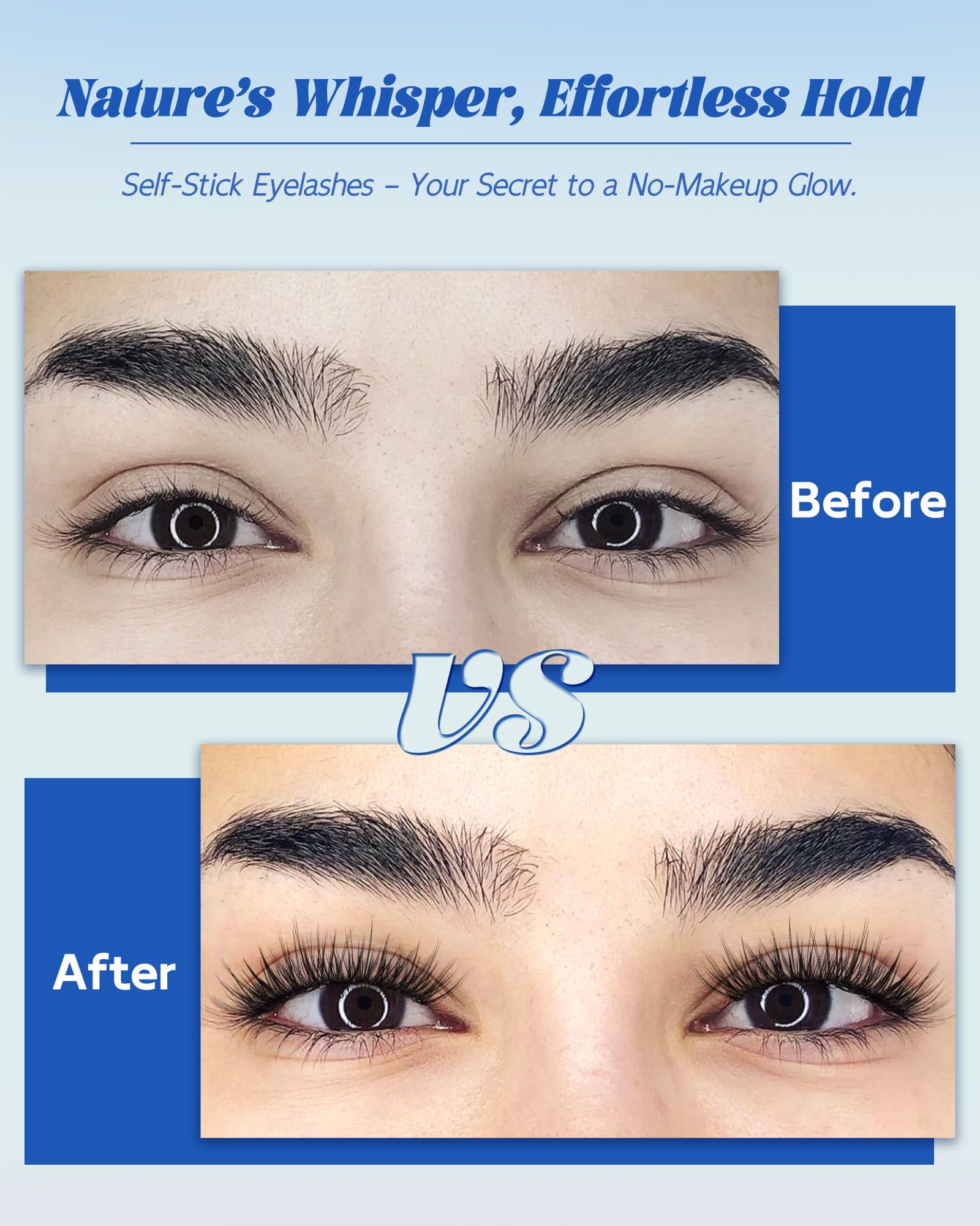 Obeyalash Ciglia Autoadesive Senza Colla Extension Press e go kit Senza Colla Ciglia Finte Ciuffetti Naturali Pre Glue Cluster Lashes con Pinzette Adatto ai Principianti (Kit-Naturali)