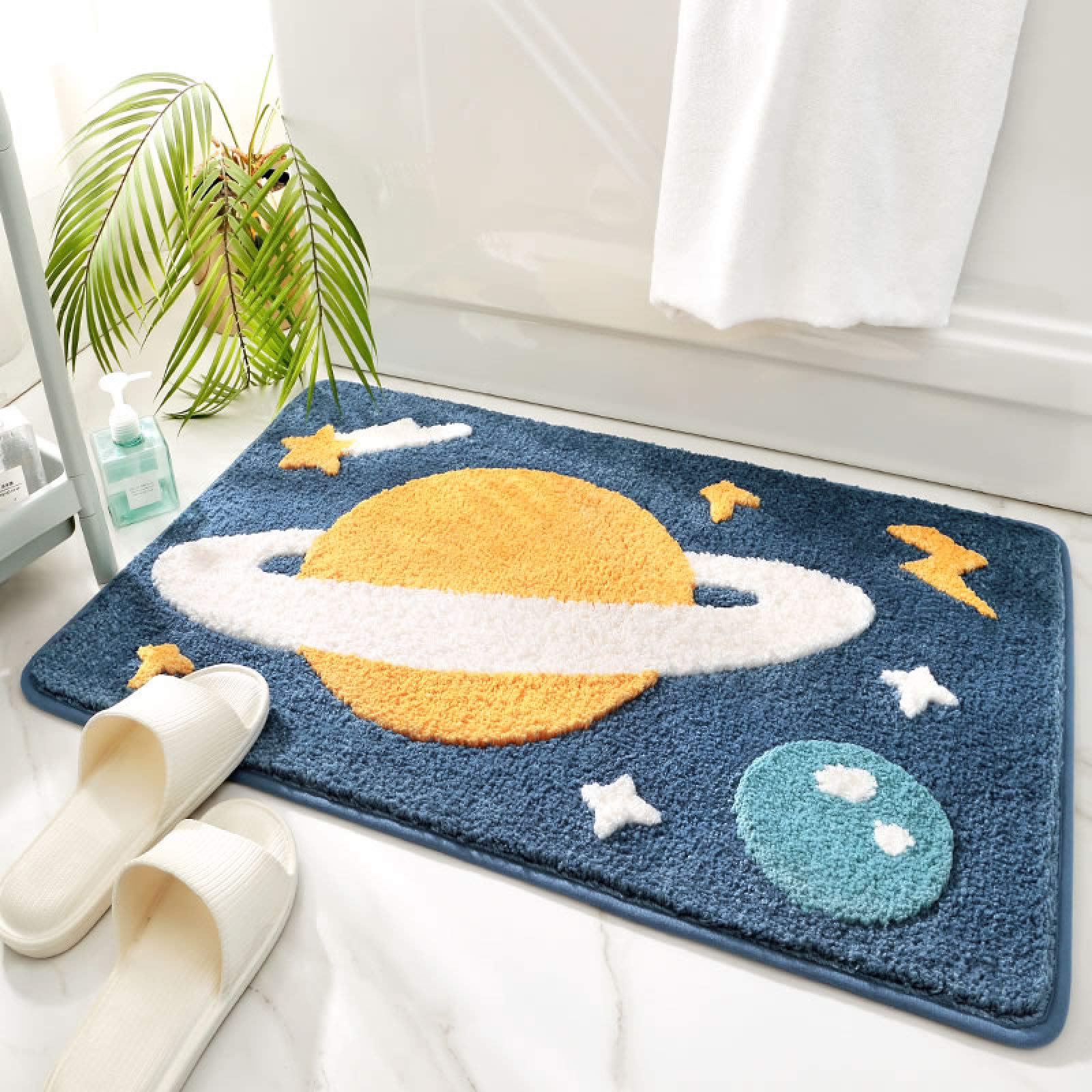 Alfombra de puerta y baño gris ultra suave de 50x80cm de pelo largo esponjoso y antideslizante