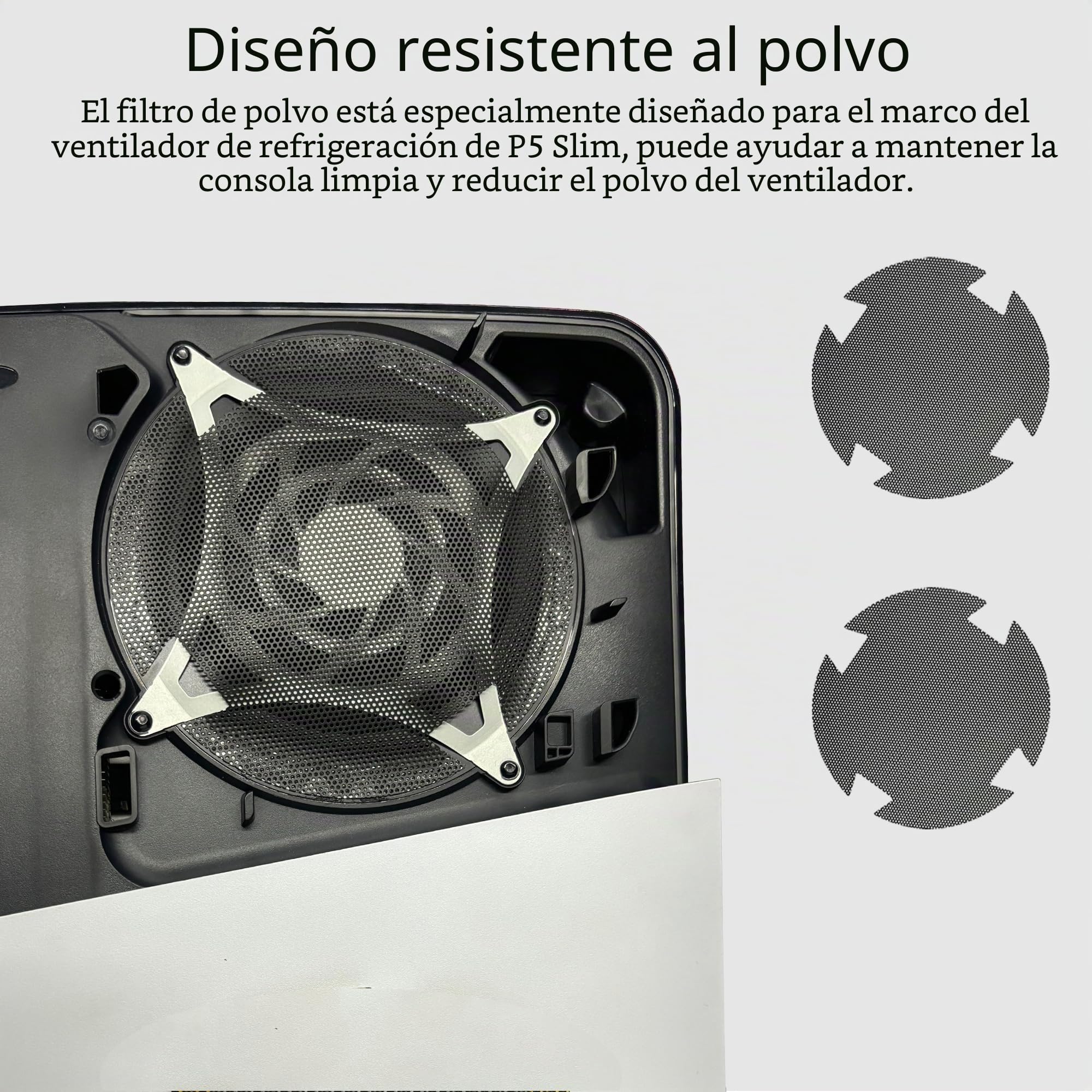 DOBEWINGDELOU Placa frontal para PS5 Slim Digital Edition con ventilación de refrigeración y filtro de polvo, cubierta ABS a prueba de polvo, carcasa lateral de repuesto
