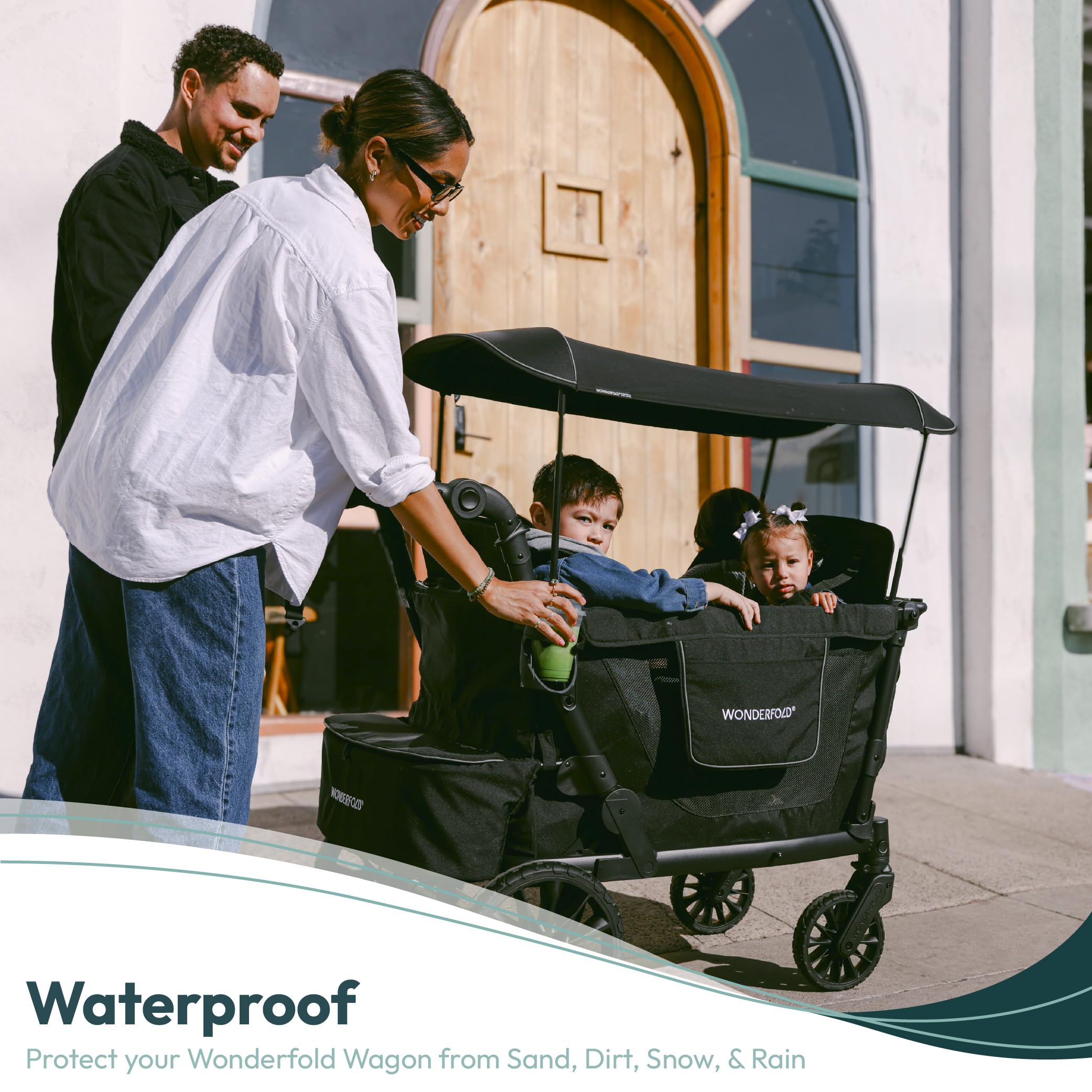 WONDERFOLD Allwettermatte L4 Kinderwagen-Wagon-Zubehör TPE 81,3 cm Länge 54,6 cm Breite