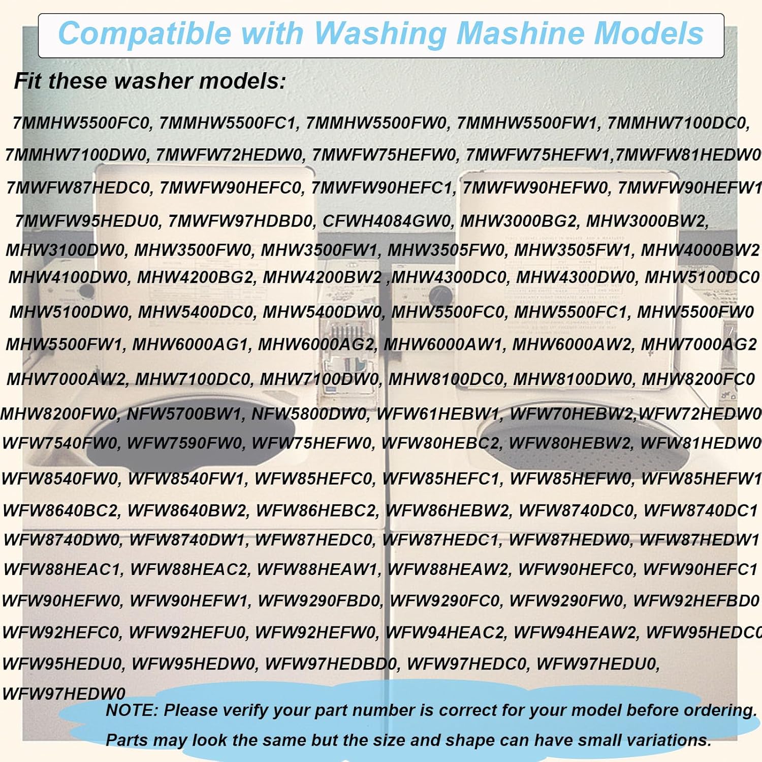 WPW10605427VR, W10425238 Washer Drain Pump Compatible with Whirlpool, Maytag WFW72HEDW0, WFW8540FW1, MHW3505FW1, 7MMHW5500FC0, WFW75HEFW0,MHW6000AG2, MHW4300DW0, WFW92HEFW, MHW5100DW0, 7MWFW81HEDW0