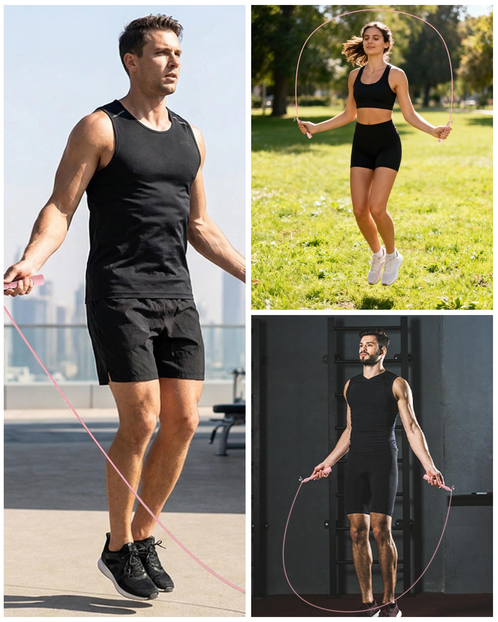 Profesjonalna skakanka Speed Jump Rope – podwójne łożyskok, regulowana linka stalowa 2,8 m, ergonomiczne uchwyty antypoślizgowe, lekka i wydajna skakanka do fitnessu, boksu i treningu siłowego