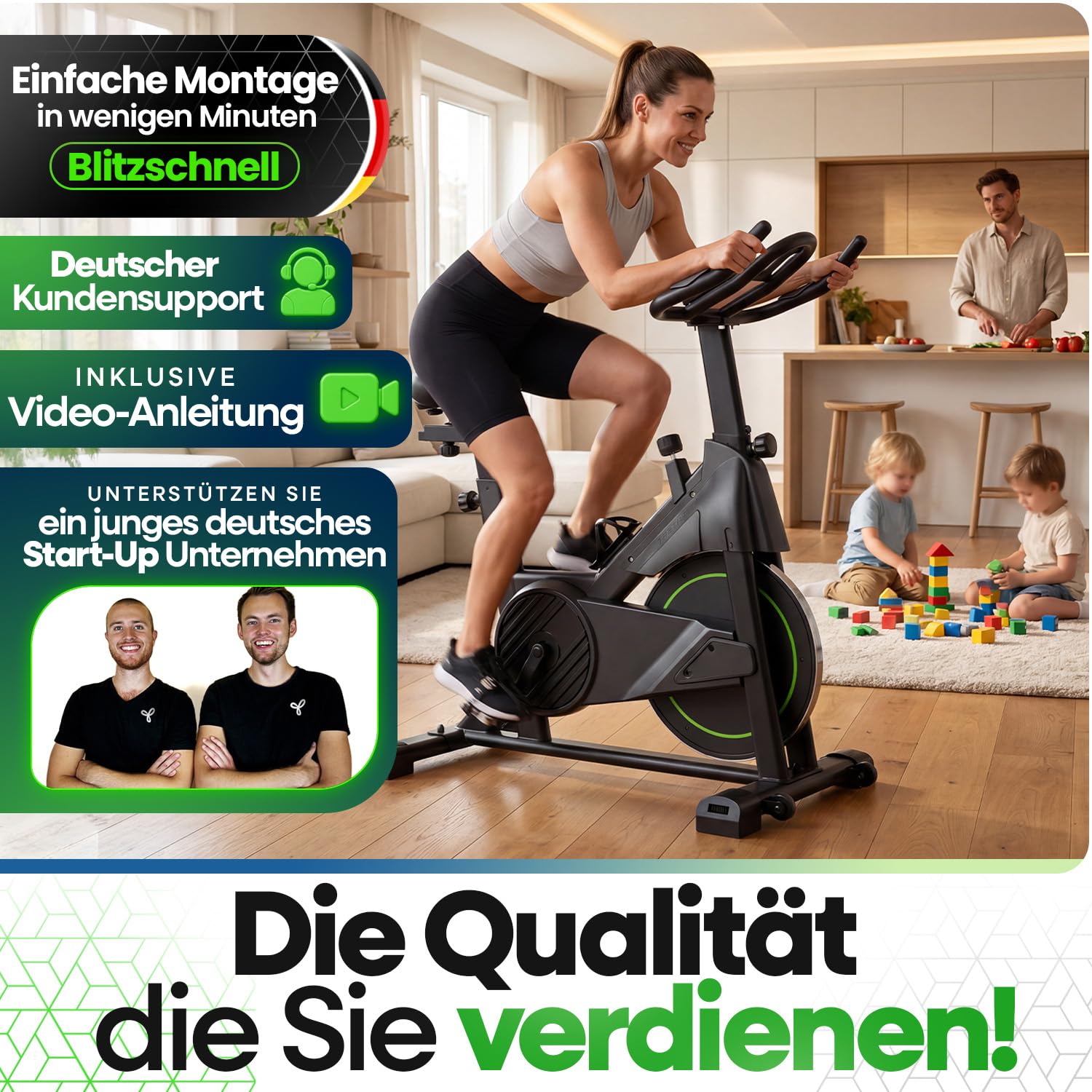 NEU Tretmann Heimtrainer Fahrrad 200 kg belastbar + APP - extra bequem