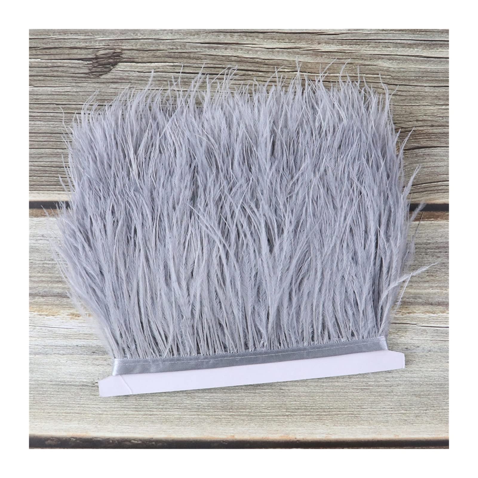 Ruban en plumes d'autruche gris de 10 mètres pour jupe accessoire couture et frange