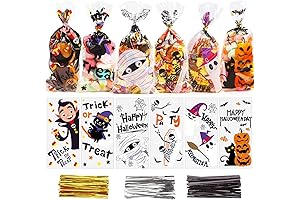 SULOLI Halloween Clear Candy Bags: 120pcs for a Spooktacular Trick-or-Treat
