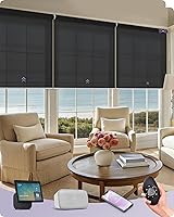 Vista 21 de Graywind - Cortinas solares motorizadas compatibles con Alexa, Google, WiFi, casa inteligente, control remoto, persianas eléctricas con filtro