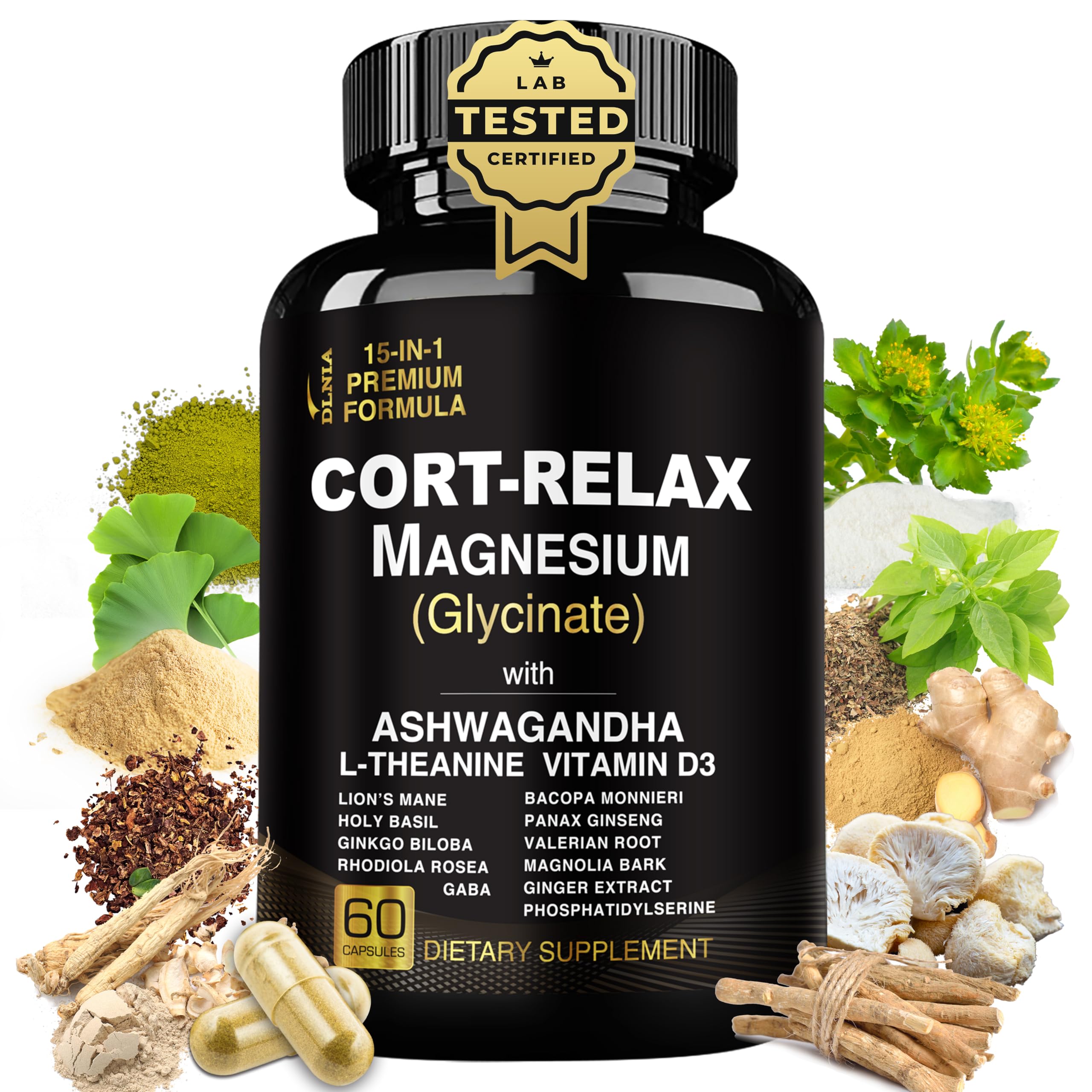 DLNIA Super Calm Suplemento para Cortisol com Magnésio Glicinato ...