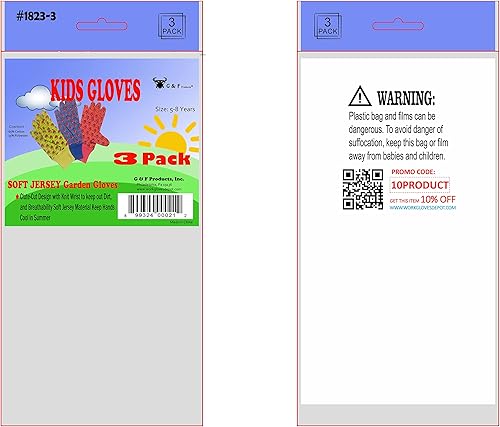 Miniatura 3 de G & F Products 1823-3 JustForKids - Guantes de jardín para niños, guantes de trabajo para niños, 3 pares y G & F 10012 JustForKids Juego de