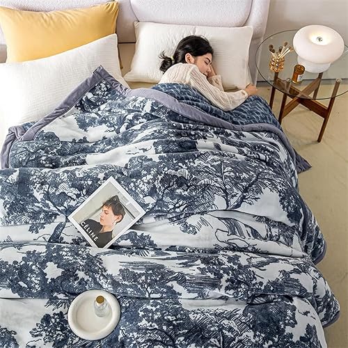 Miniatura 2 de Manta de visón coreano de tamaño individual pesada, manta de felpa de forro polar de 60 x 80 pulgadas, súper suave y cálida para todas las