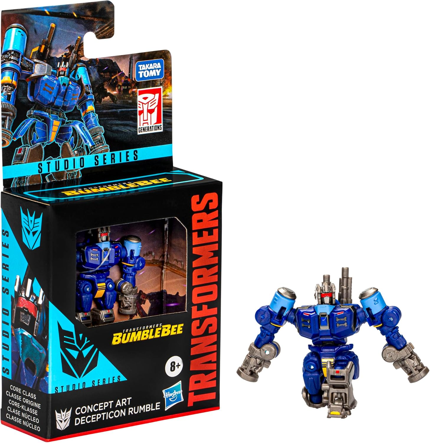 Transformers Toys Studio Series Core Bumblebee Concept Art Decepticon Rumble, 3.5-inch Converting Action Figure, 8+