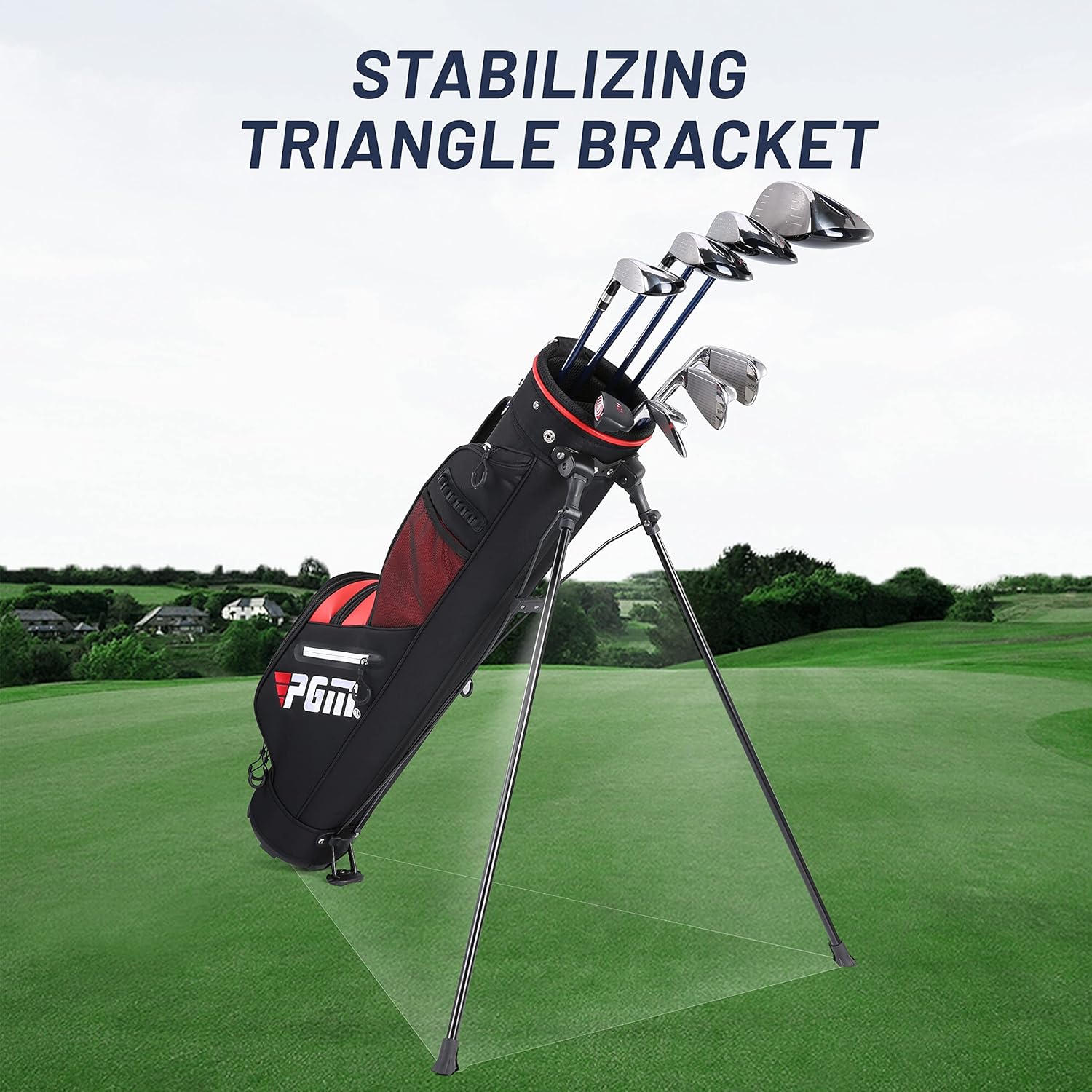 PGM Sunday Golf Stand Bag for Men & Women - Lightweight Pitch Bag with Cooler Pouch & Valuables Pocket for Par 3 & Executive Courses