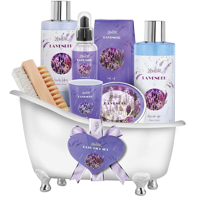 LOVESTEE Conjunto de banho e cuidados corporais com lavanda e jasmim, 7 peças