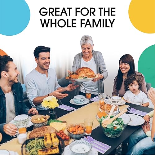 Miniatura 7 de Cubiertos desechables de plástico lavanda resistente, 50 unidades, incluyendo cucharas, tenedores y cuchillos