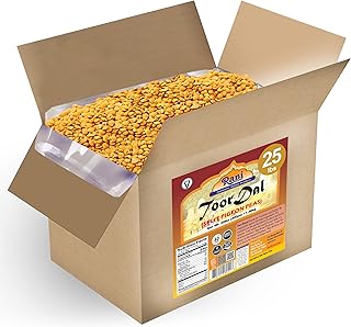 Rani Toor Dal (Split Pigeon Peas) 400oz (25lbs) 11.36kg Bulk Box ~ All N...
