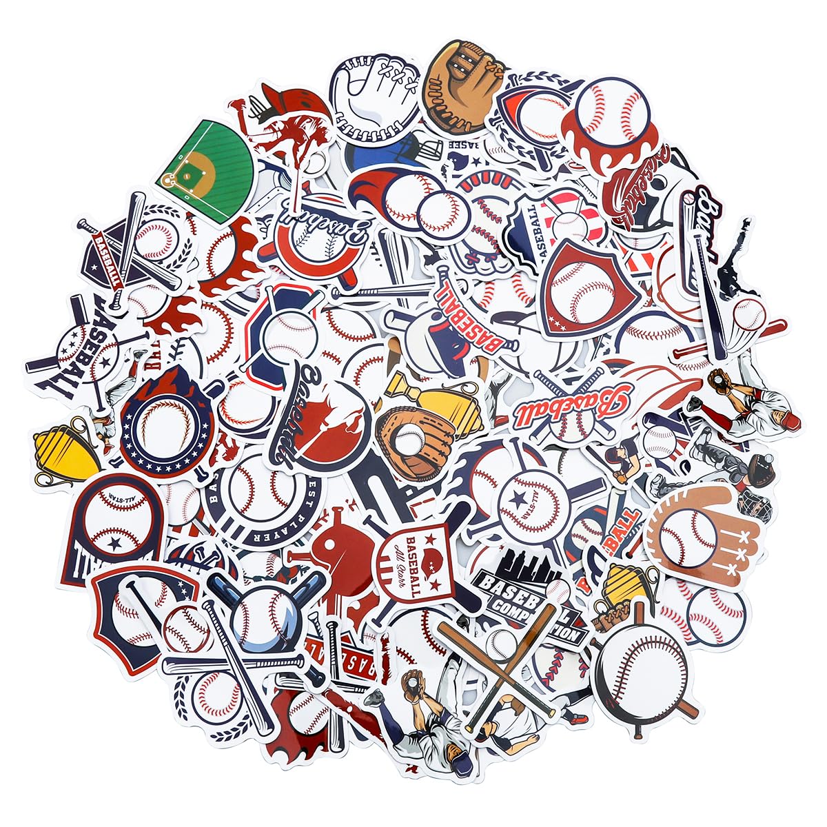 Cleverplay 100 Pack Baseball Stickers, Baseball Party Favors, Birthday Decorations