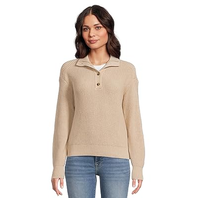 PACT Luxe Knit Henley Sweater Women