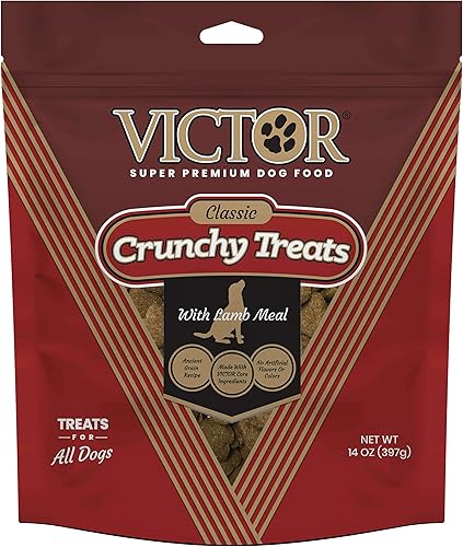 Victor Super Premium - Alimento para perros  Golosinas clásicas crujientes para perros con harina de cordero  Golosinas sin gluten para perros de