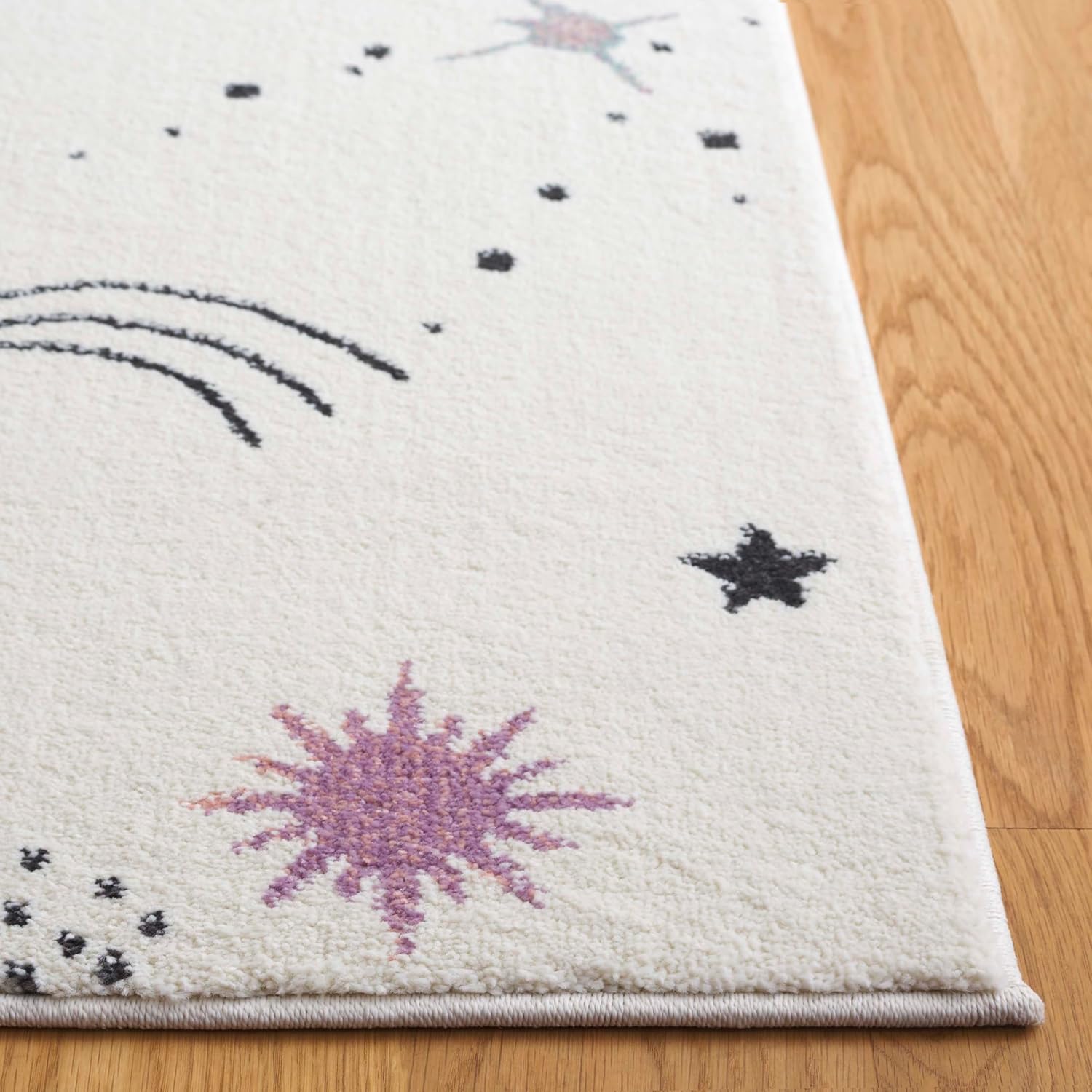 SAFAVIEH Carousel Kids 100 Collection Accent Rug - 2' x 3', Ivory & Orange, Transitional Design, Stain Resistant, Ideal for High Traffic Areas in Hallway, Bathroom & Home Office (CRK122A-2)