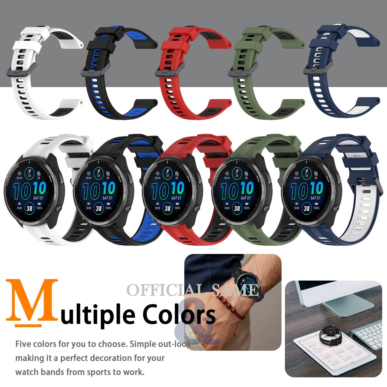 Blueshaweu Leder Armband 22mm - Für Garmin Forerunner 970, 965, 955