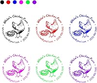 Vista 7 de Sello personalizado de granja de pollos autoentintado Sellos comerciales de huevos de gallina con letra redonda Sello de dirección