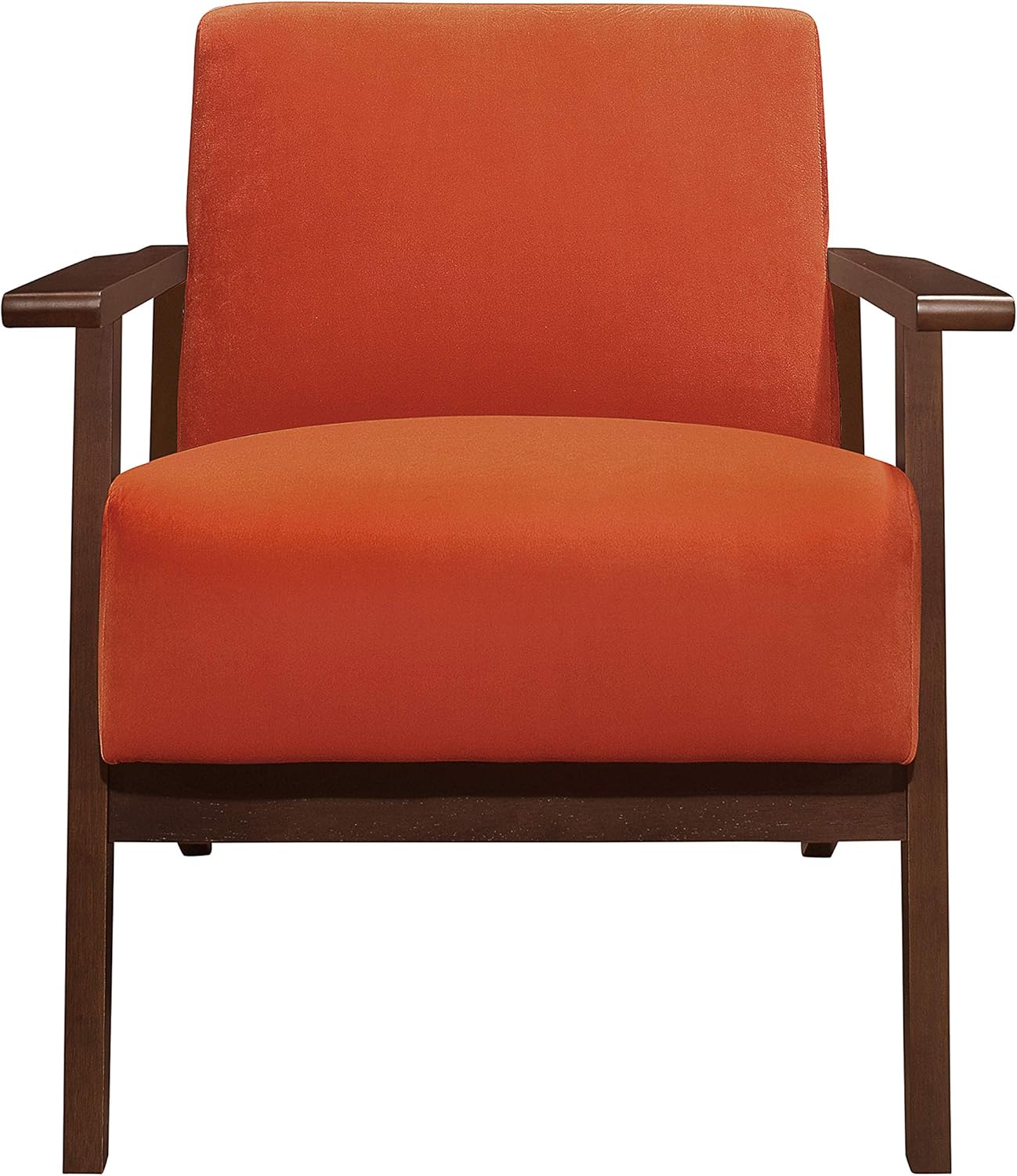 Lexicon New Castle Velvet Accent Chair, 27.5" W, Orange