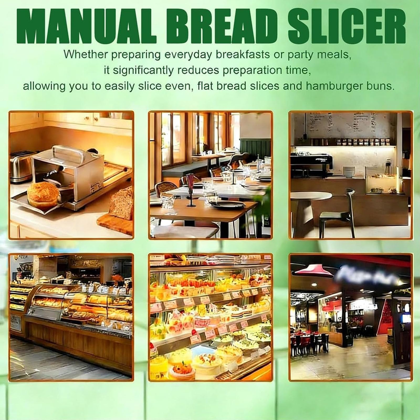 Cortador de bagel comercial manual para hamburguesas, guillotina de pan con hoja de acero inoxidable para cortar bagels y rebanadas de panecillos, máquina de porción portátil para el hogar y panadería