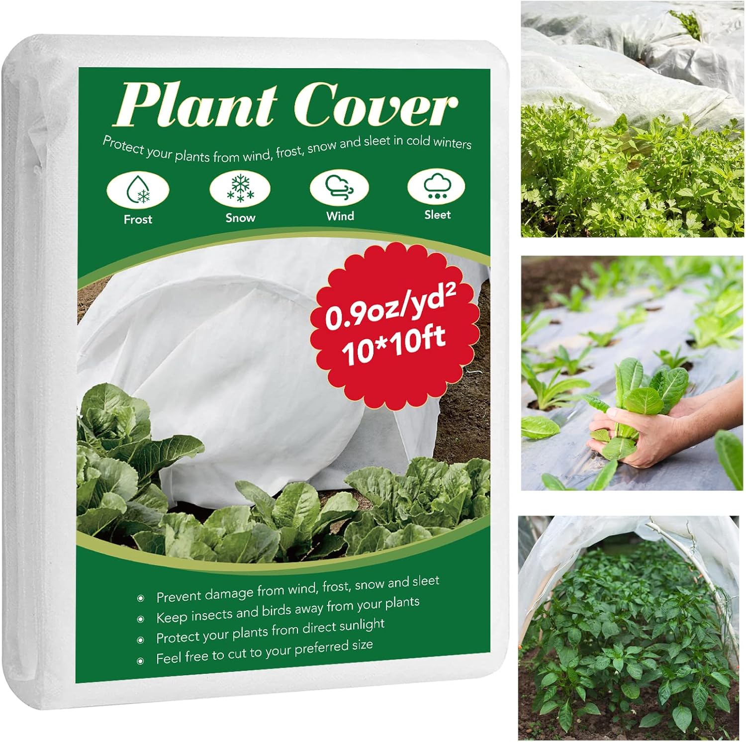 PlantCoversFreezeProtection0.9oz/yd², 10Ft x 10Ft Floating Row
