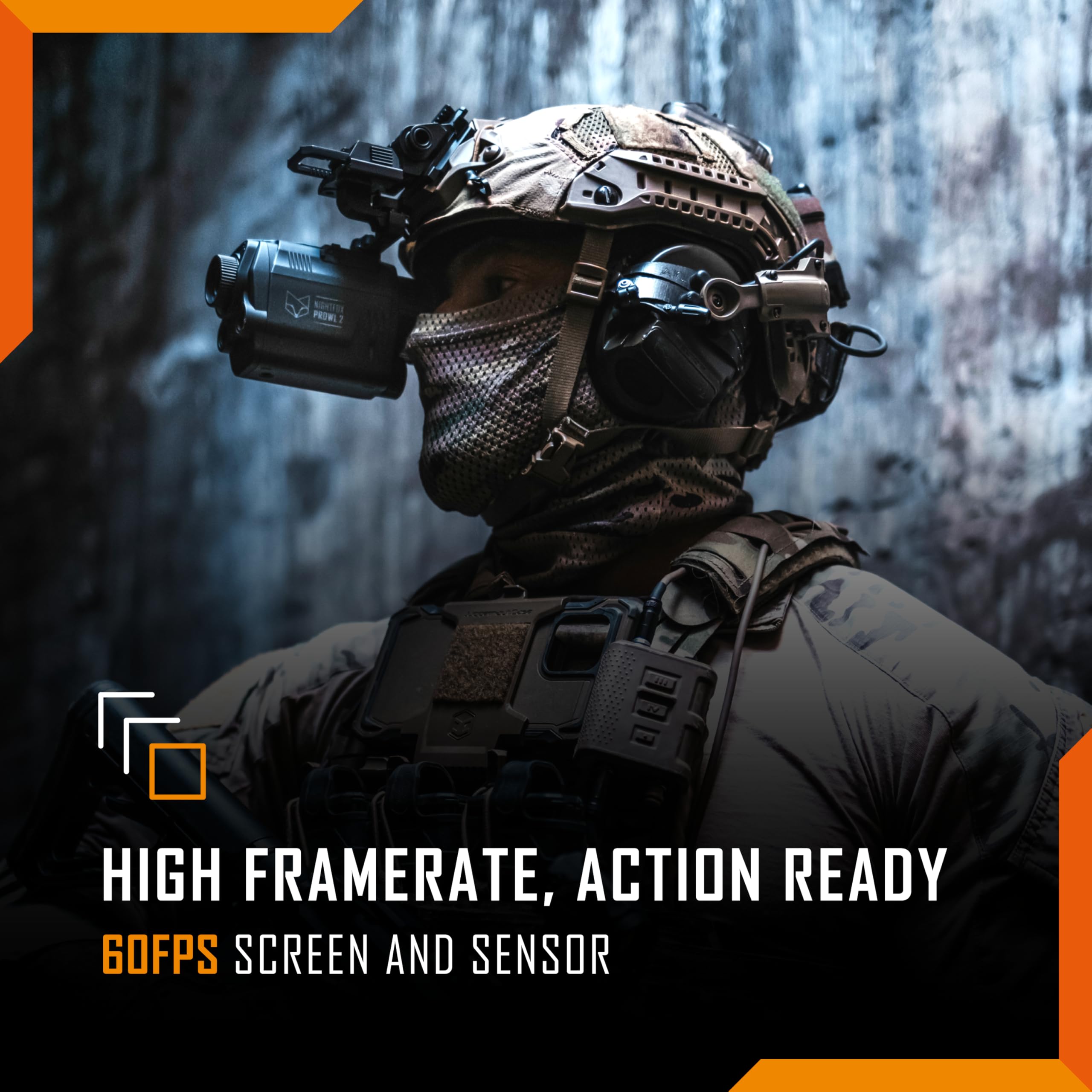 Nightfox Prowl 2 Night Vision Goggles, Infrared Night Vision Monocular, Wide Angle Lenses, Up to 105° FOV, Covert 940nm IR, 32GB SD Card, IP65 Waterproof, Head & Helmet Mounted Digital NVG for Airsoft