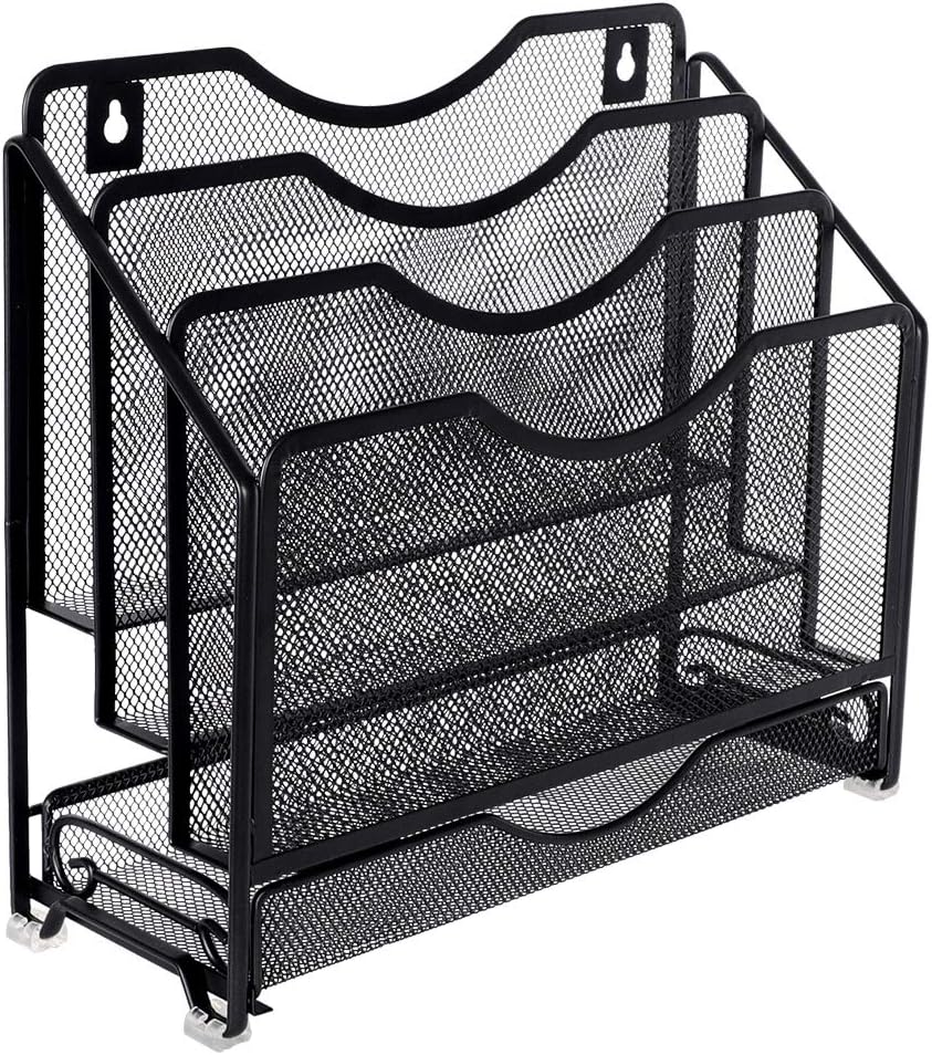 EasyPAG Mesh Desk Paper Organizer Wall Hanging File Holder
