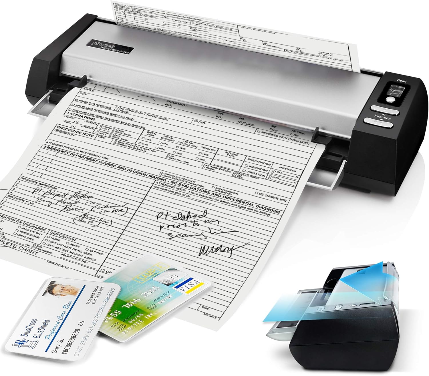 Plustek D430 Plus Desktop Compact Scanner - Citrix Ready and Most Rx Software Compatible for Pharmacy use